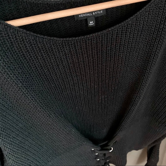 Kendall & Kylie black lace up sweater - Picture 2 of 3